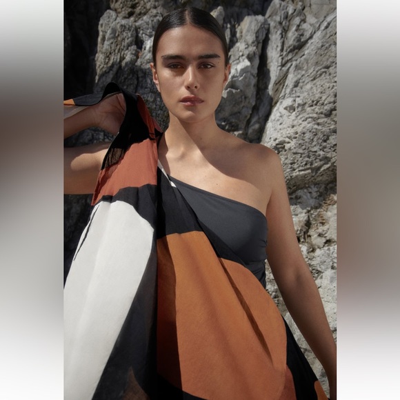 Zara Other - Zara PRINTED COTTON PAREO. Black/Orange. One Size. New with Tags.